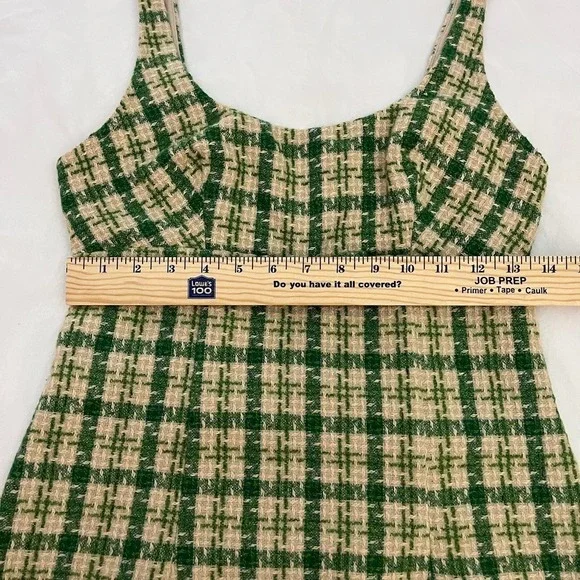 Urban Outfitters Womens Plaid Jumper Dress Sz S Twee Pinafore Mod Mini - Picture 5 of 11